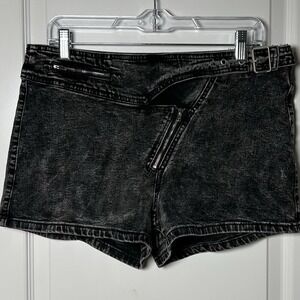 Fashion Nova Black Acid Wash What an Upgrade Stretch Denim Shorts Grunge Style